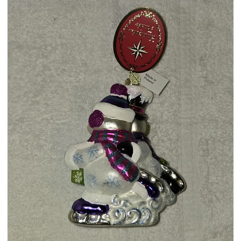 New Radko 1018873 Skating Snowman Couple Our‎ First Christmas Ornament